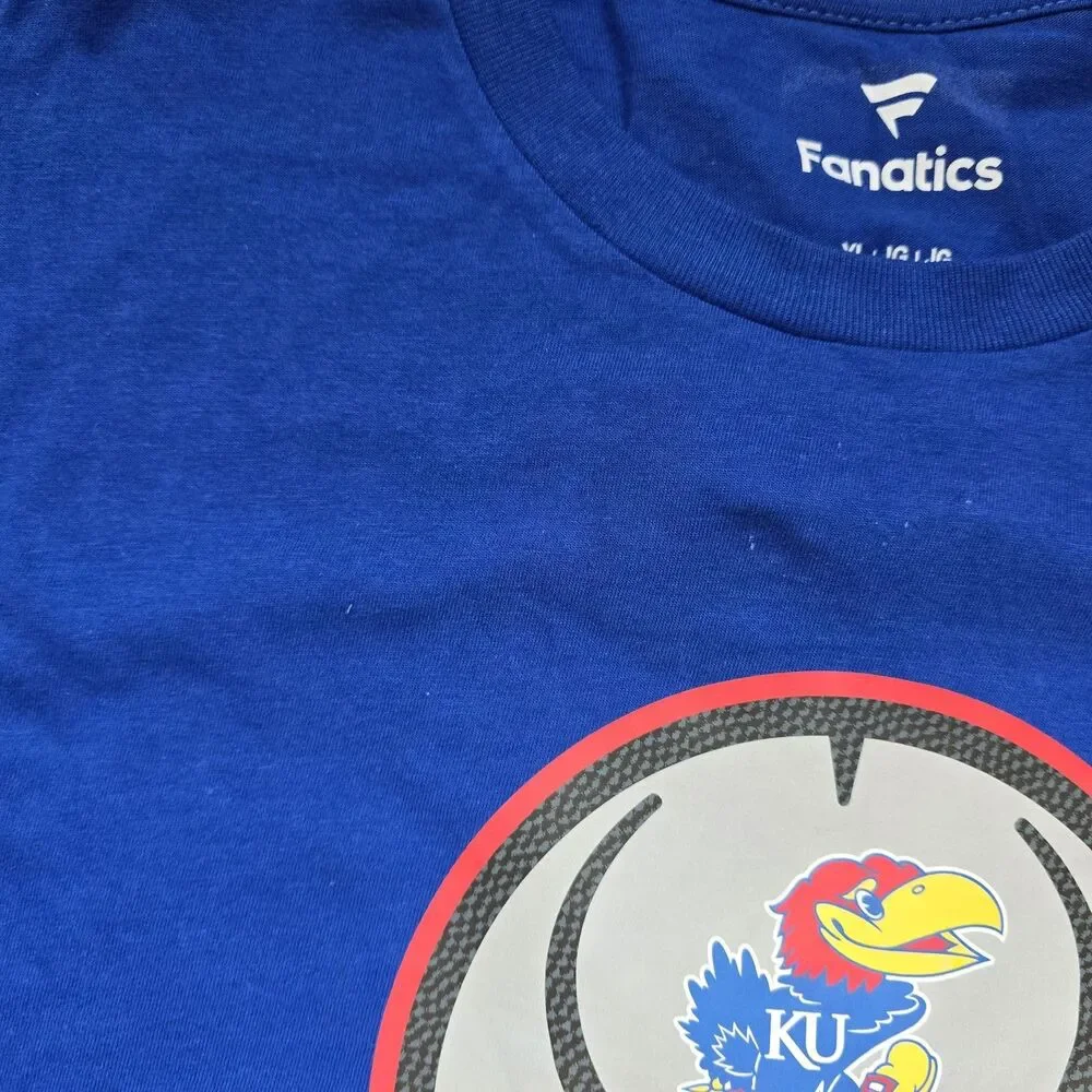 Fanatics Kansas Jayhawks Youth Large Blue 100% Cotton Graphic #23 T-Shirt NWT